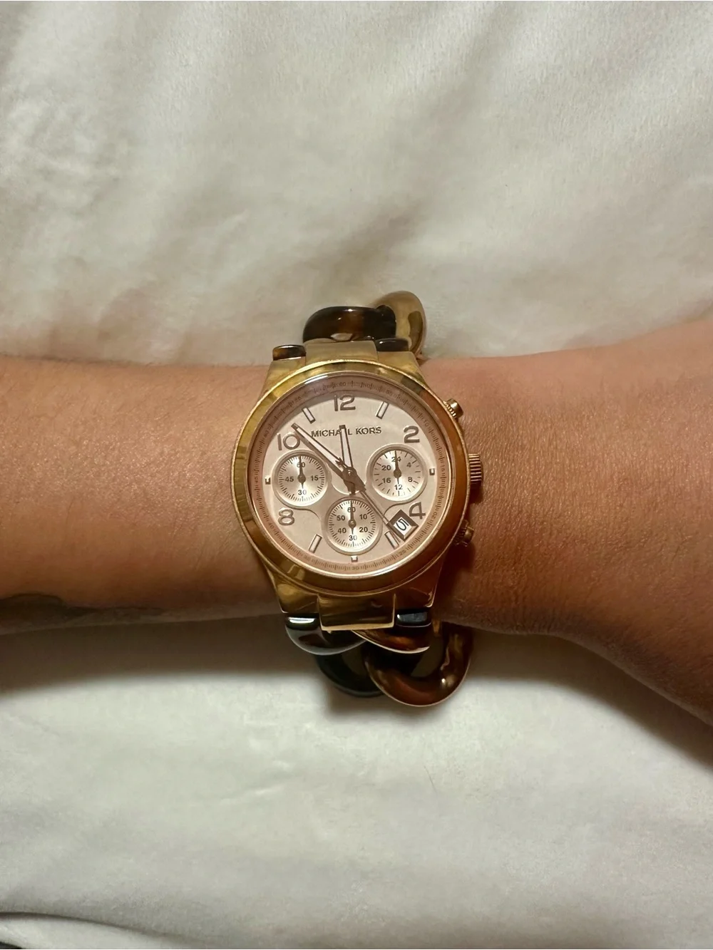 Michael Kors Gold-Tone Chain Link Chronograph Watch